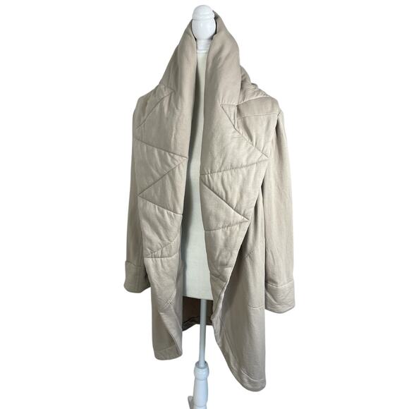 Young Fabulous & Broke Sandrine Quilted Shawl Collar Coat Beige Size M/L Chic - Picture 3 of 11